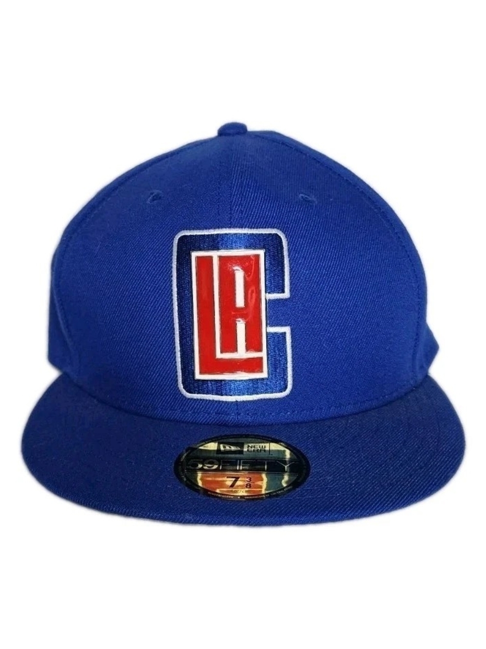 LA Clippers New Era Fitted Hat Cap Blue Size 7 3/8 NBA Basketball Metal Emblem
